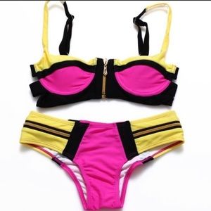 Color block swimsuit. Fun bright and NWT